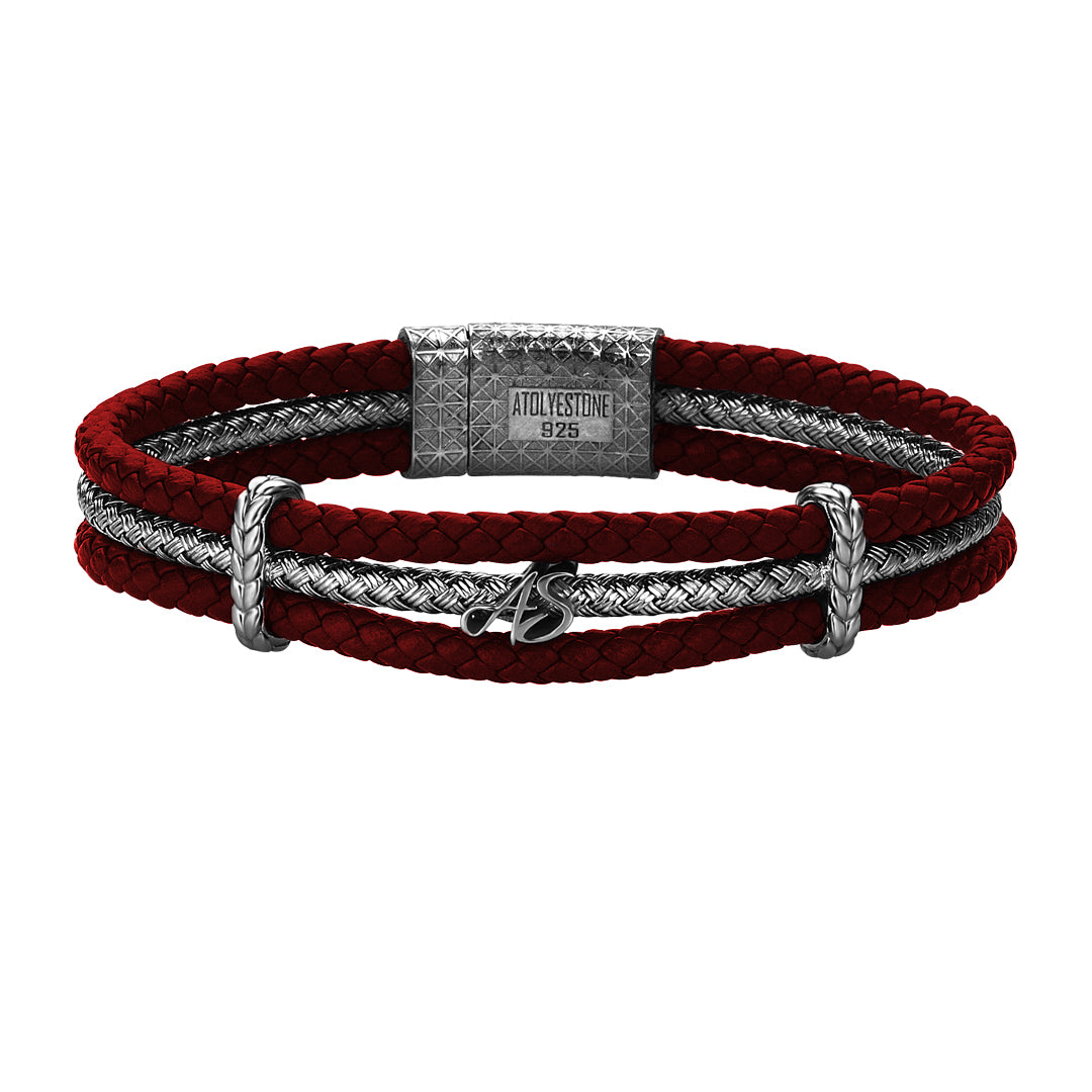 Statement Triple Row Leather Bracelet