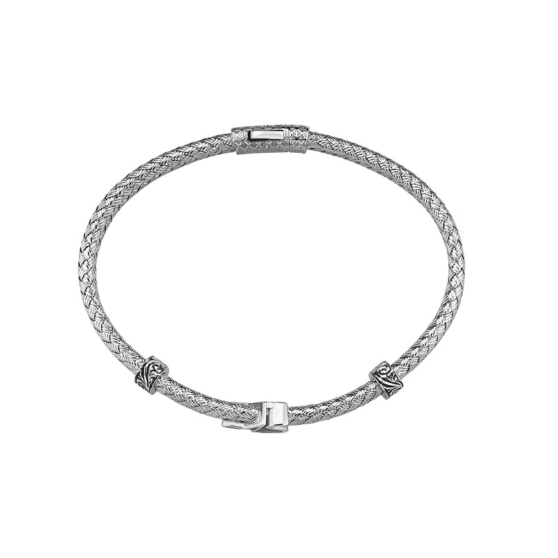 Statement Bangle Bracelet - Silver
