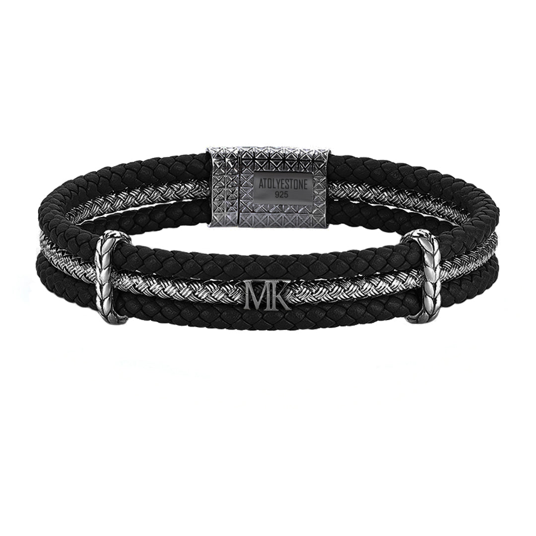 Statement Triple Row Leather Bracelet