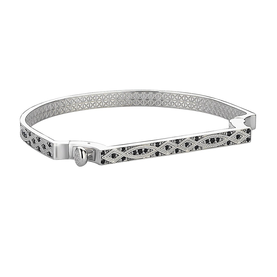 Streamline Bangle in White Gold