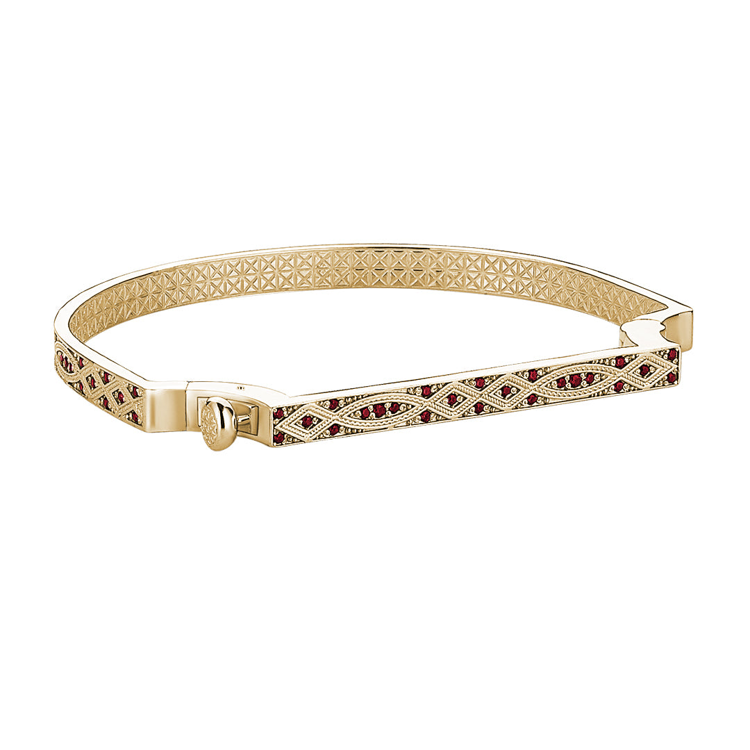 14k Gold Streamline Bangle with Ruby