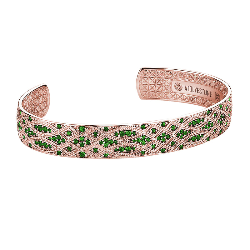 Streamline Cuff in Rose Gold - Emerald