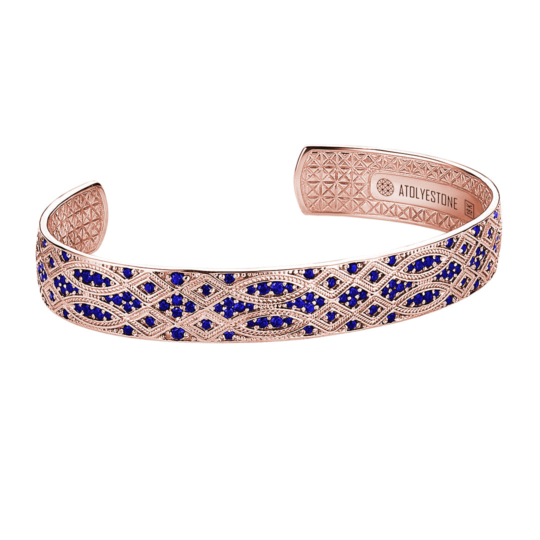 Streamline Cuff in Rose Gold - Sapphire