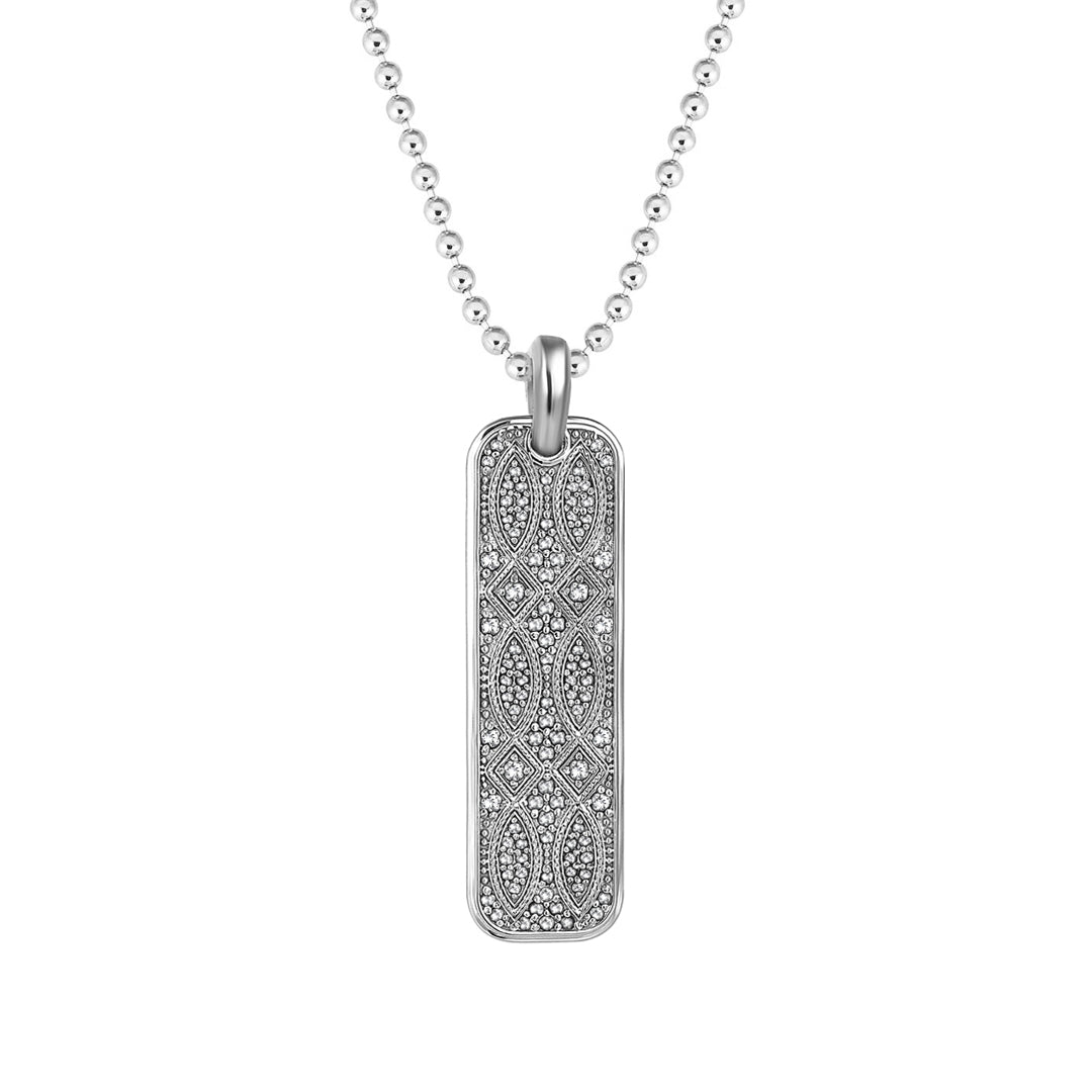 Streamline Tag Pendant with White Diamond