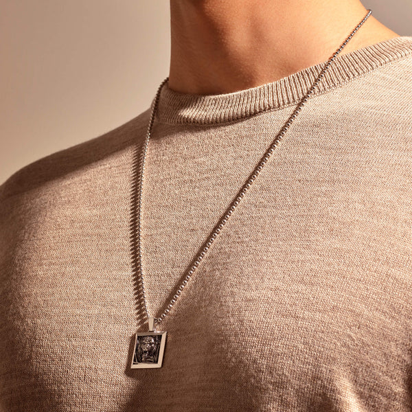 Tiger Square Pendant in Silver (Pendant Only)