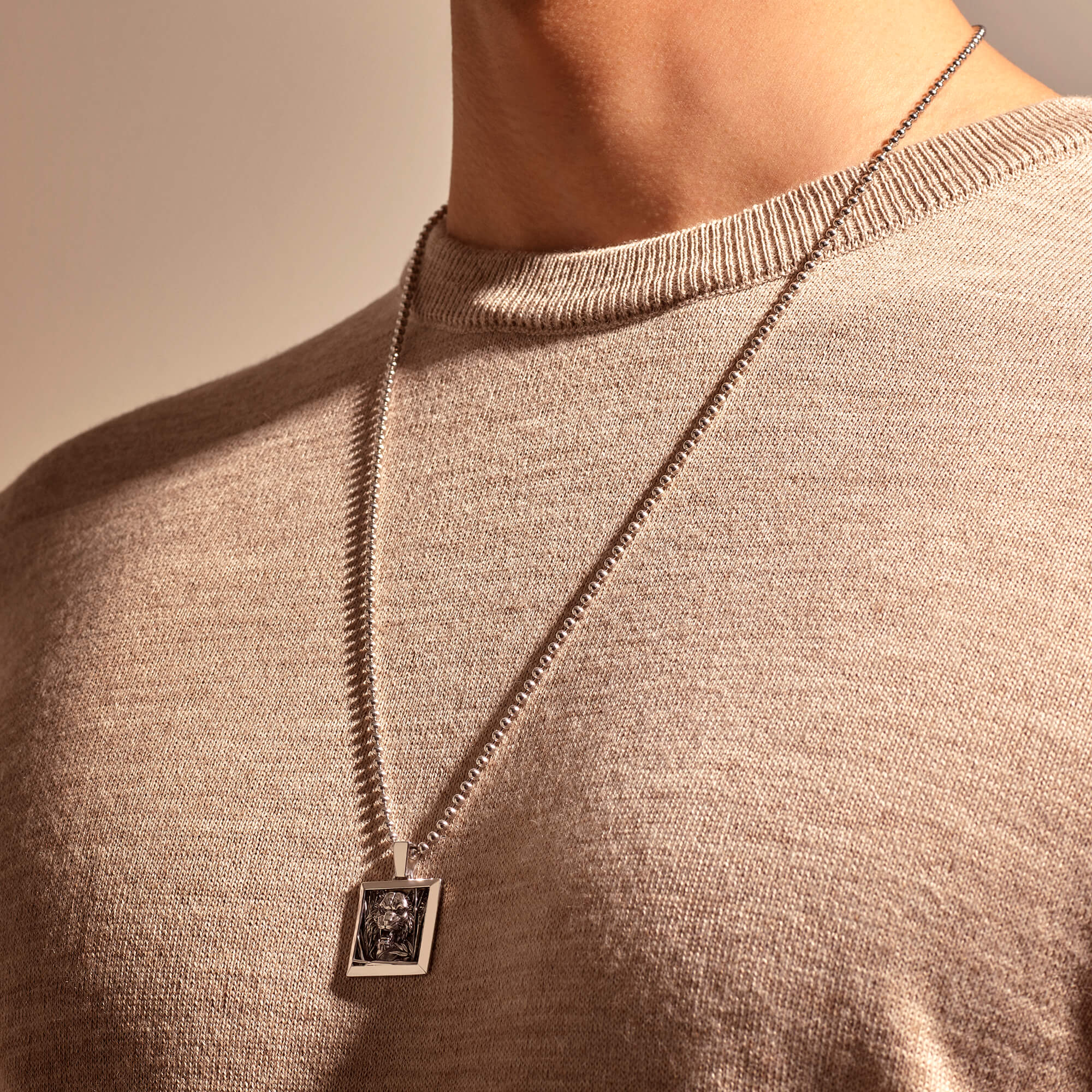 Tiger Square Pendant in Gold (Pendant Only)