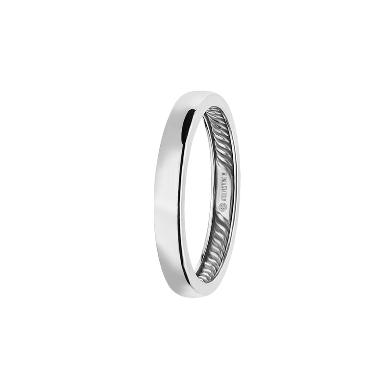Men's Solid White Gold Wedding Band Ring