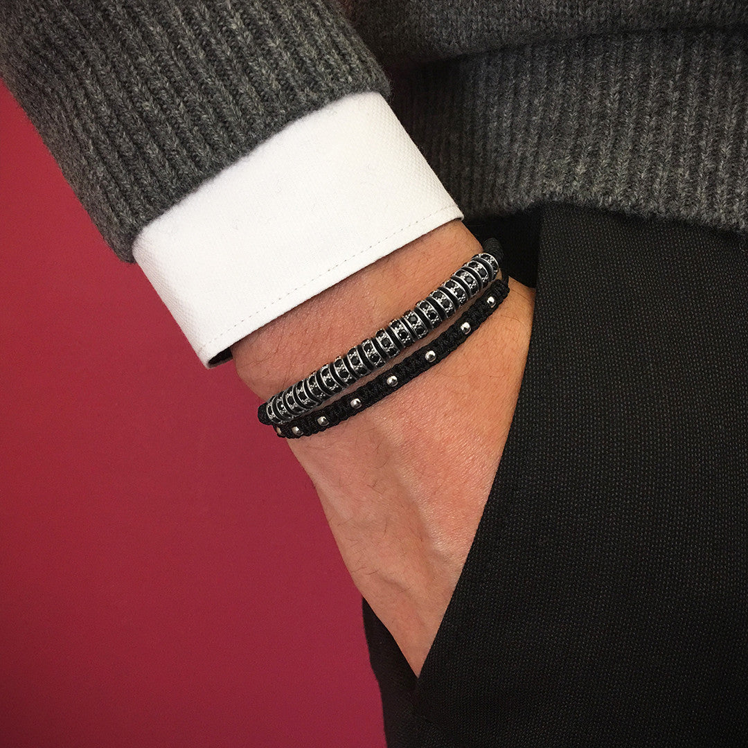 Macrame Knots Bracelets with Black String