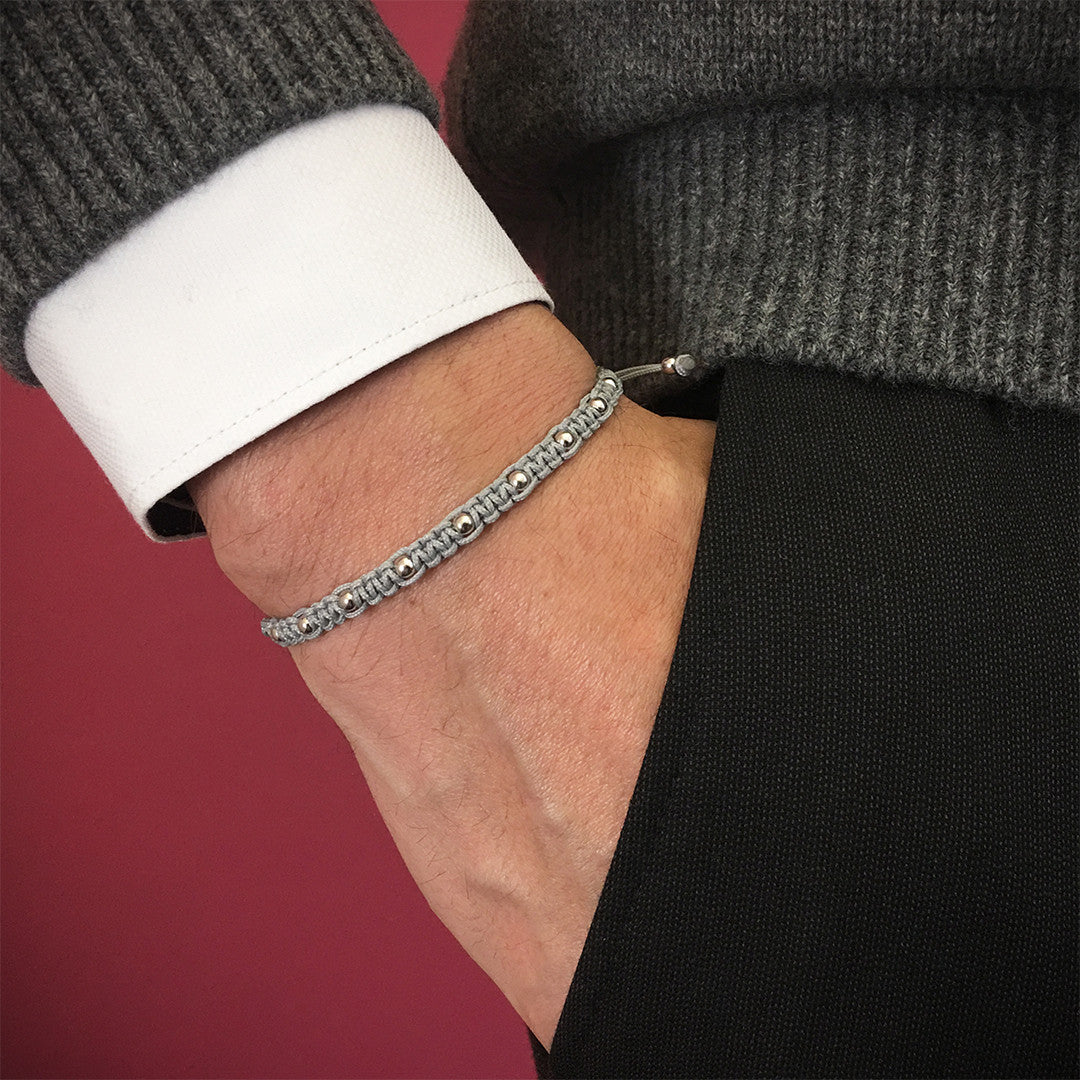 9 Balls Macrame - Silver - Grey