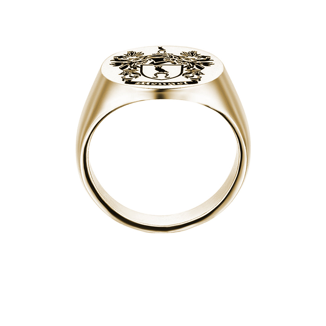 Carved Signet Round Ring Base for Family Crest for Men