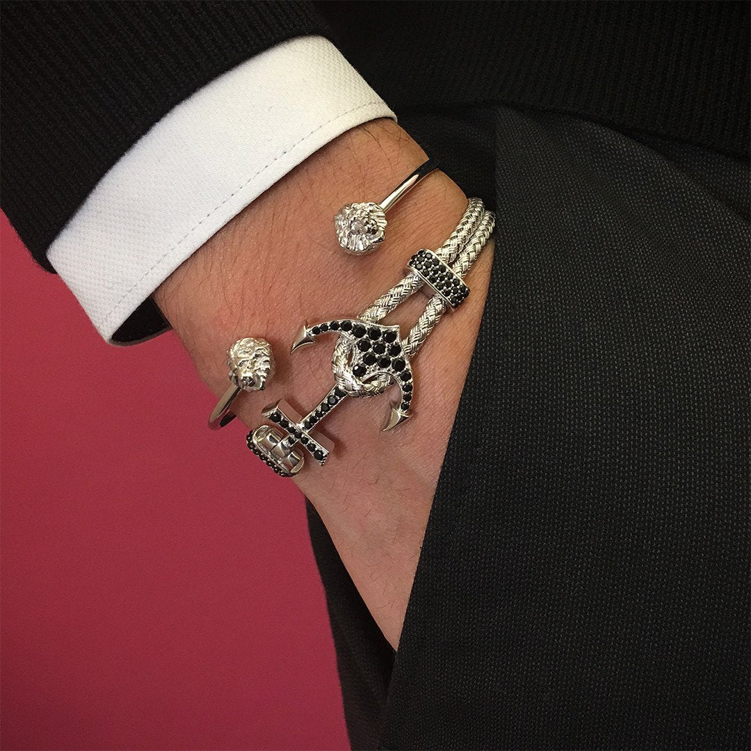 Anchor Bangle - Silver Plating Silver