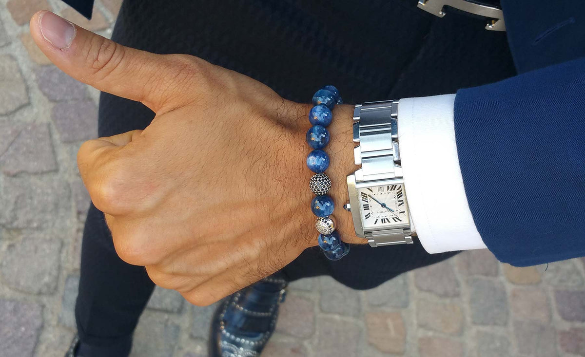 Atolyestone Beaded Bracelet with Stylish Watch