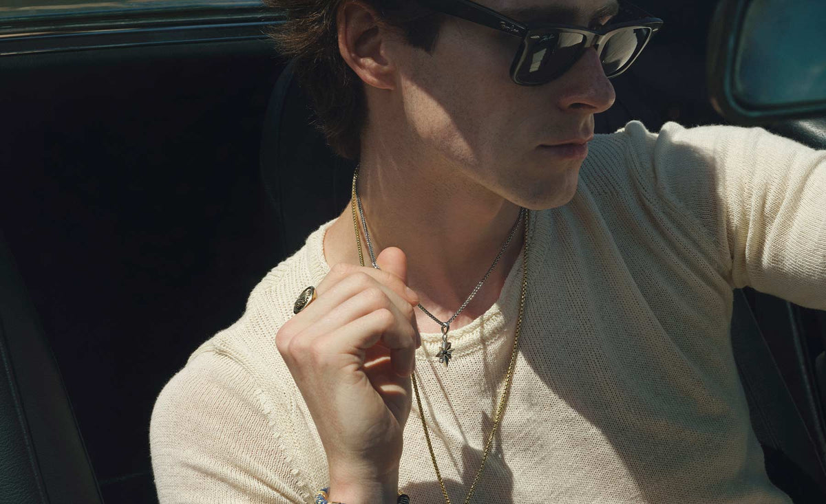 Men's Necklaces on Model