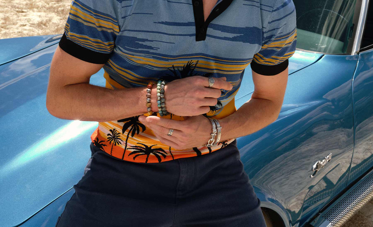 Multiple Atolyestone Bracelets on Model
