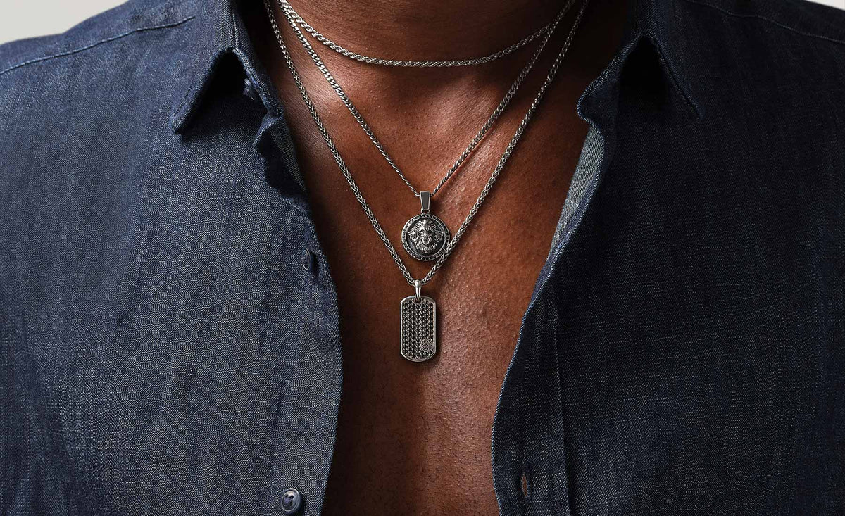 Solid Silver Necklaces on Model