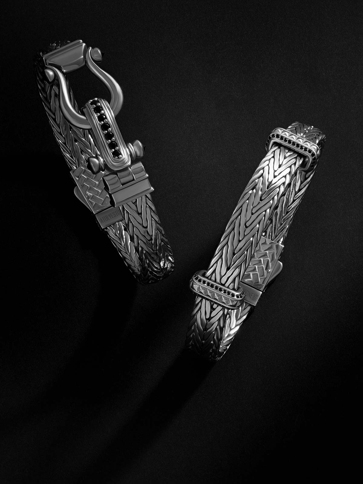 Atolyestone Silver and Gold Bangle Bracelets