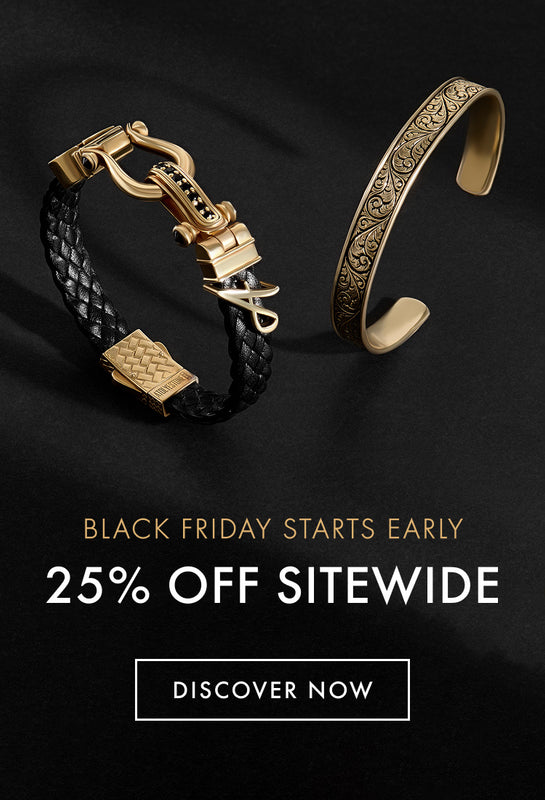Atolyestone's Solid Gold Leather and Cuff Bracelets for Black Friday Mobile Slider