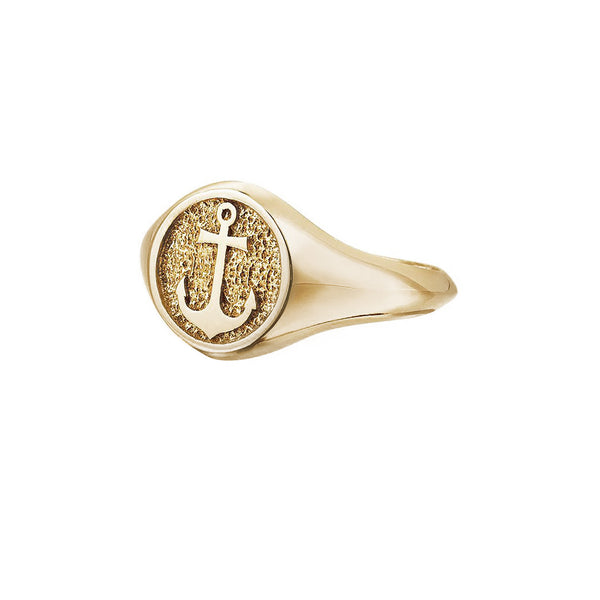 Anchor Ring in Solid Yellow Gold