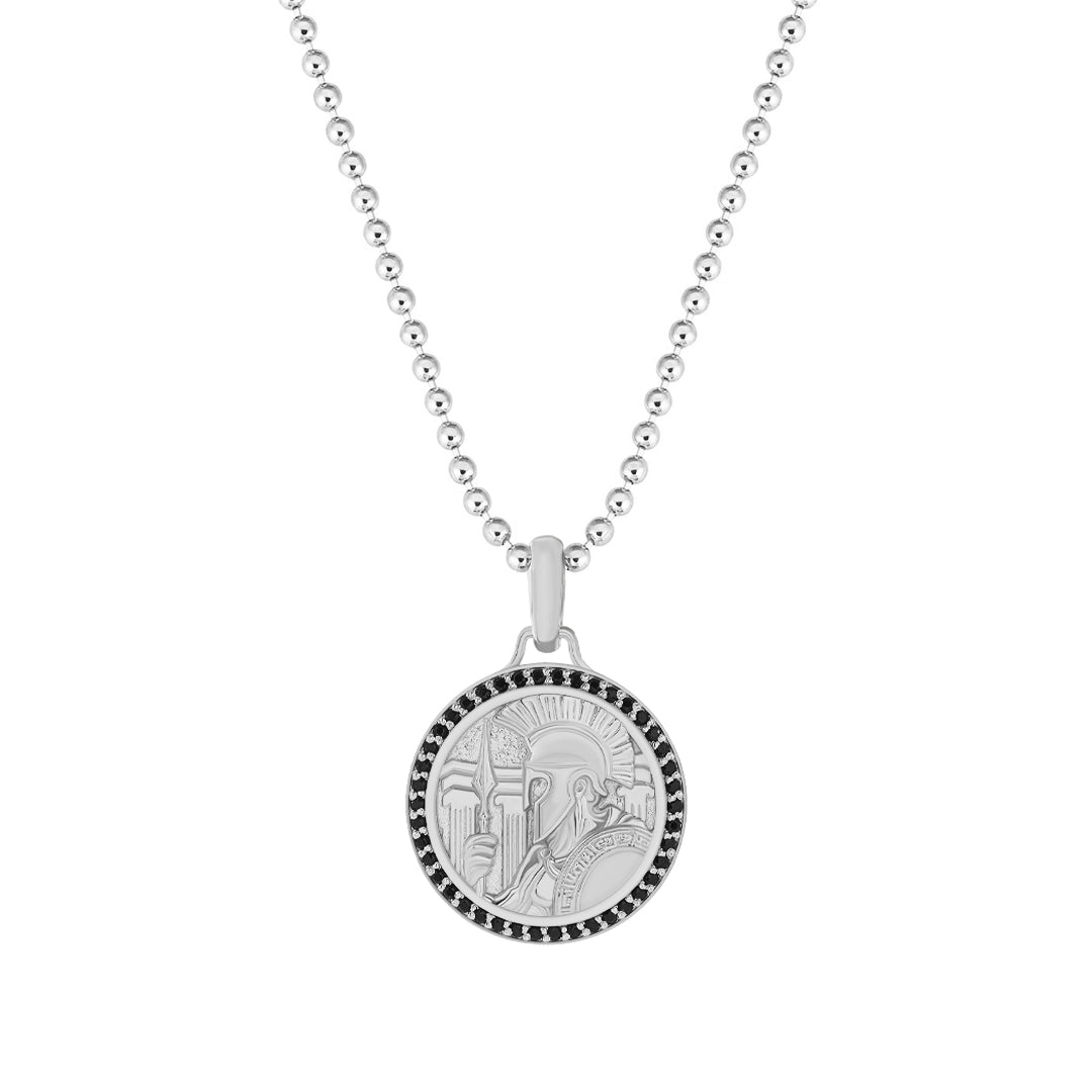 Ares Pendant in 925 Sterling Silver - Pave Cubic Zirconia