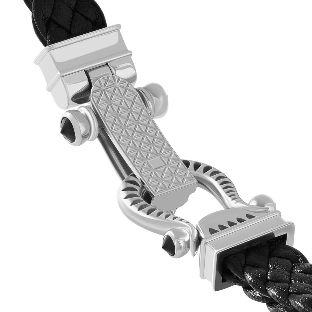 Atolyestone Iconic North Star Leather Bracelet in 925 Solid Silver Buckle Rear Detail