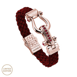 Atolyestone Limited Edition Iconic Leather Bracelet - Red Leather & 1.09ct Ruby