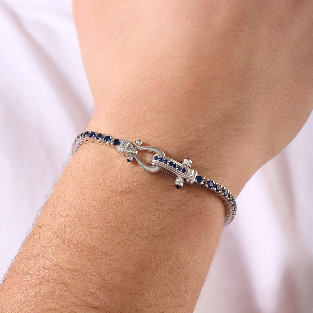 Atolyestone Men's Iconic Tennis Bracelet in 925 Solid Silver