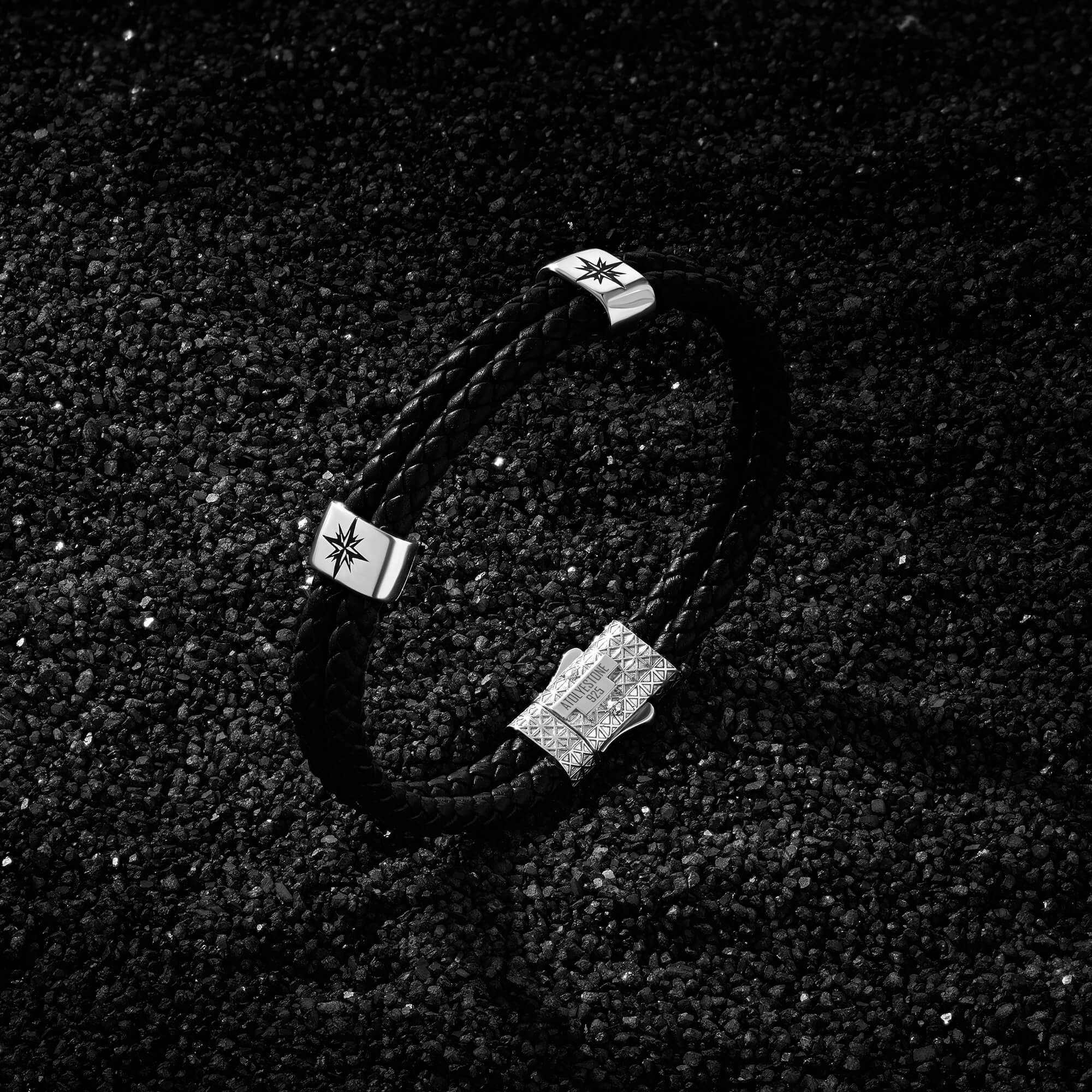 Atolyestone Solid Silver North Star Elements Bracelet