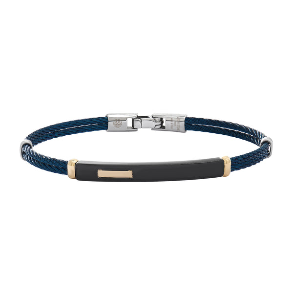 Men's Azure Noir Double Cable Bracelet