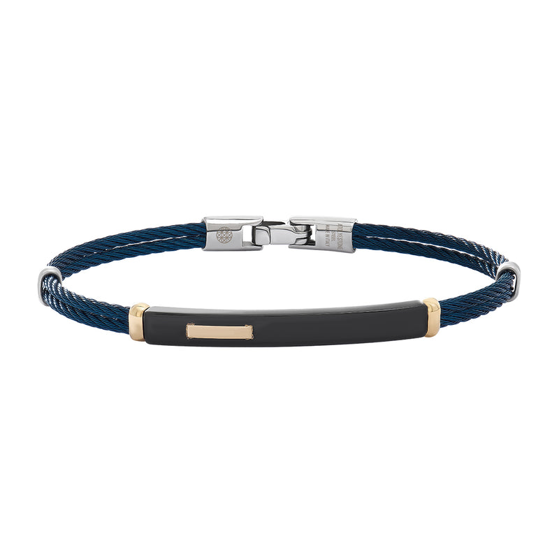 Men's Azure Noir Double Cable Bracelet