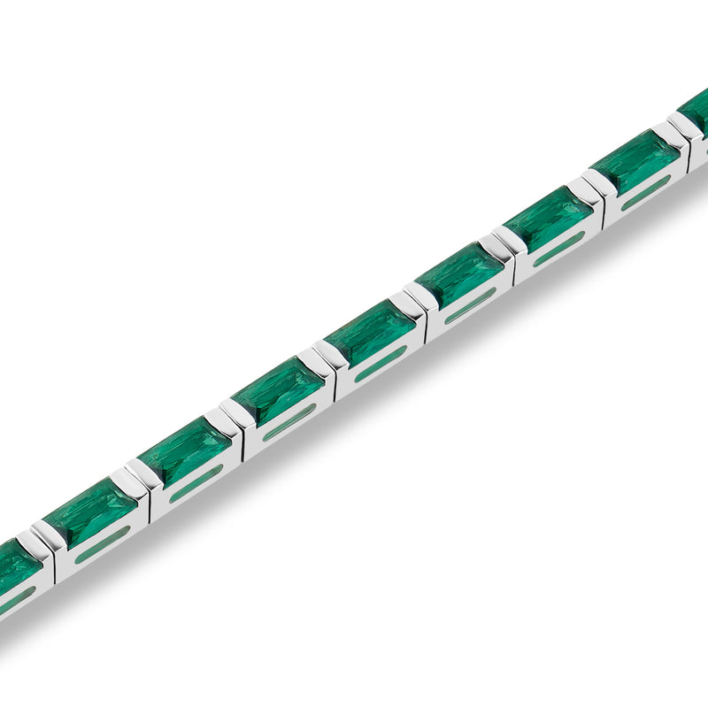 Baguette Gemstone Tennis Bracelets in 925 Sterling Silver