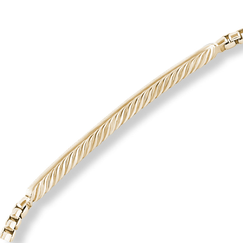 Gemstone Pave Bar Box Chsin Bracelet in 14K Solid Gold