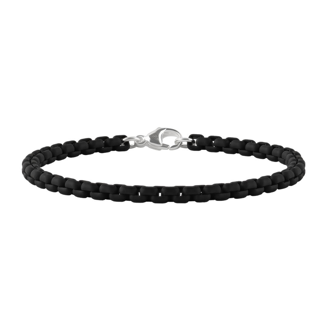 Men's Black Box Chain Bracelet