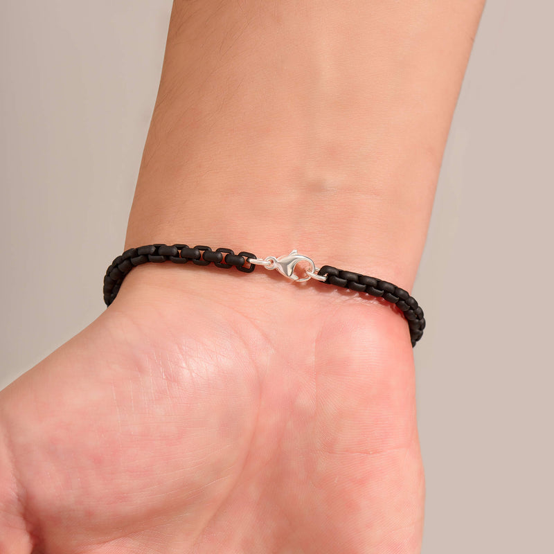 Atolyestone Black Ceramic Box Chain Bracelet