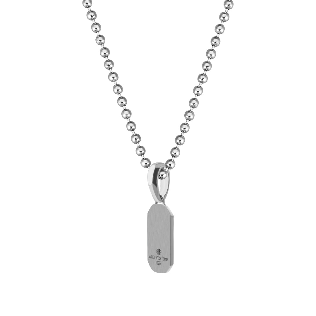 Black Tag Pendant in Silver