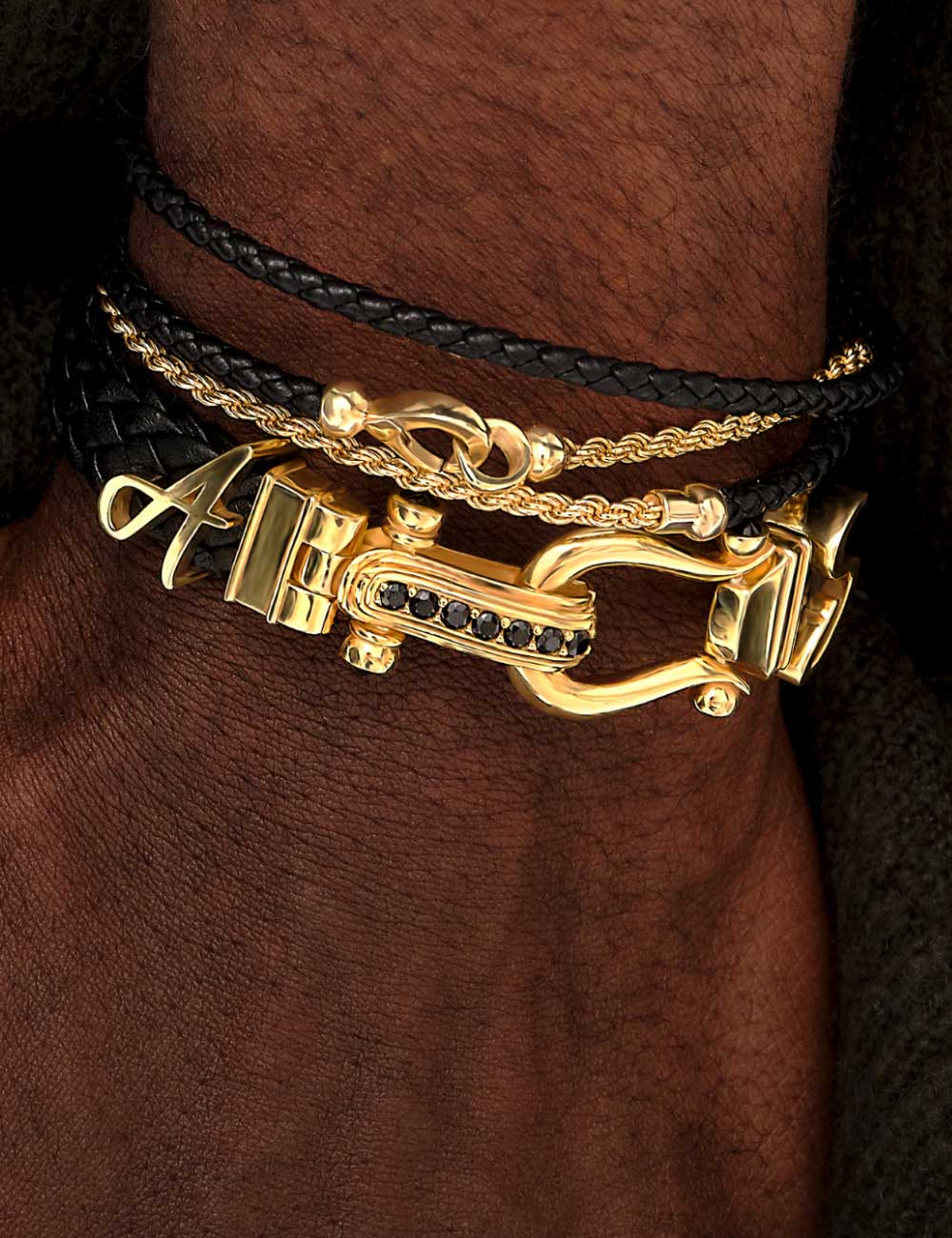 Atolyestone Solid Gold Bracelets on Model