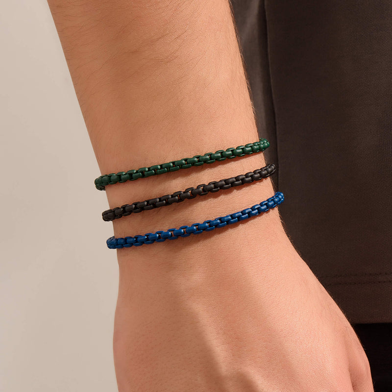 Atolyestone Men's Ceramic Box Chain Bracelets