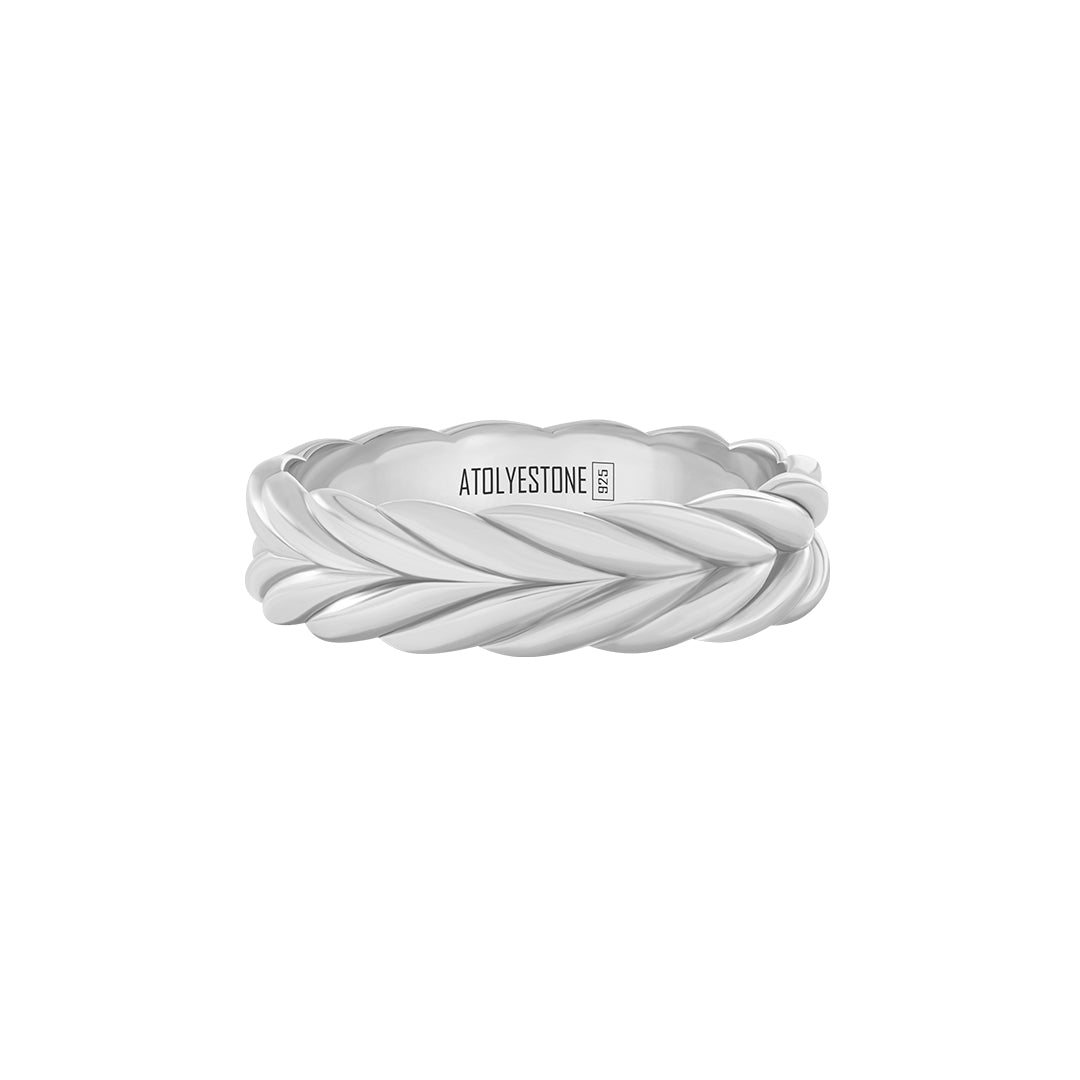 Braided Band Ring in 925 Sterling Silver