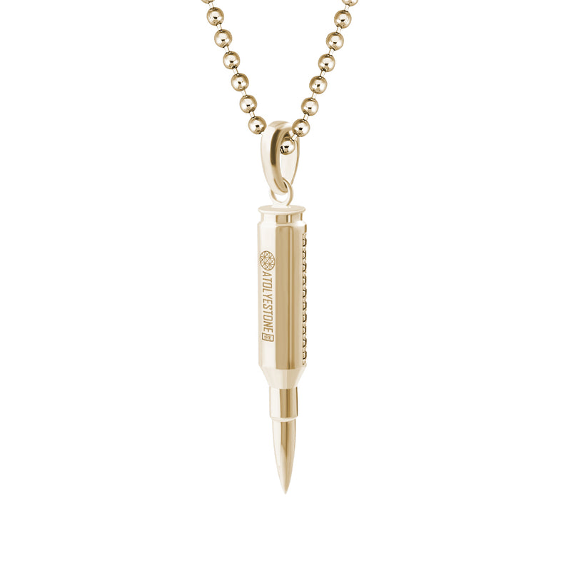 Bullet Pave Pendant in Gold