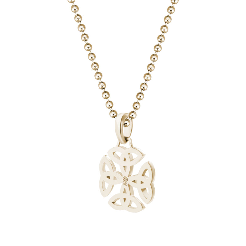 Celtic Dara Knot Pendant in Solid Yellow Gold