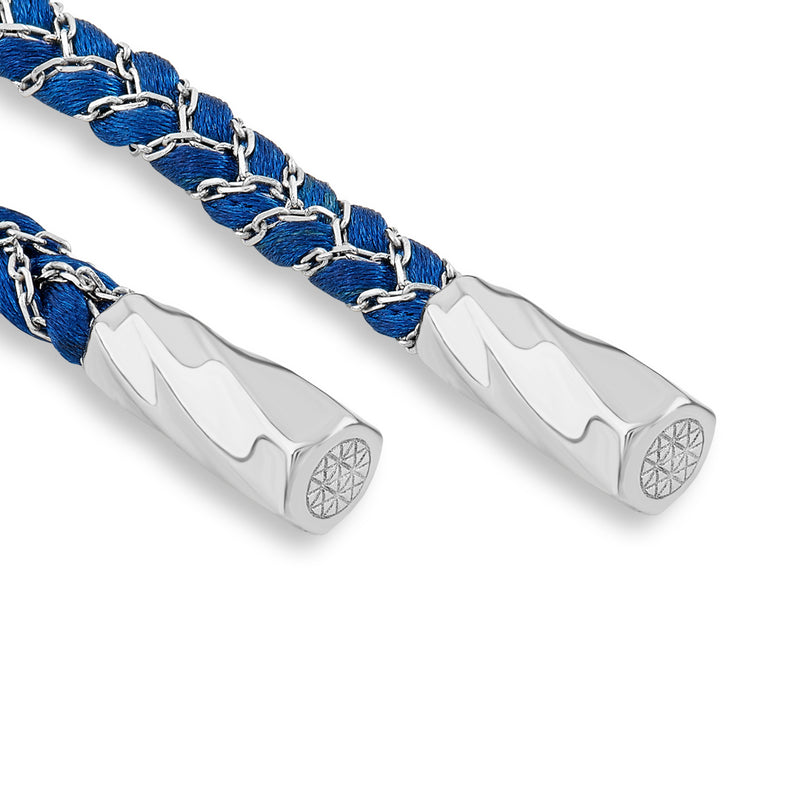 Silk and Chain Braided Bracelet in 925 Sterling Silver