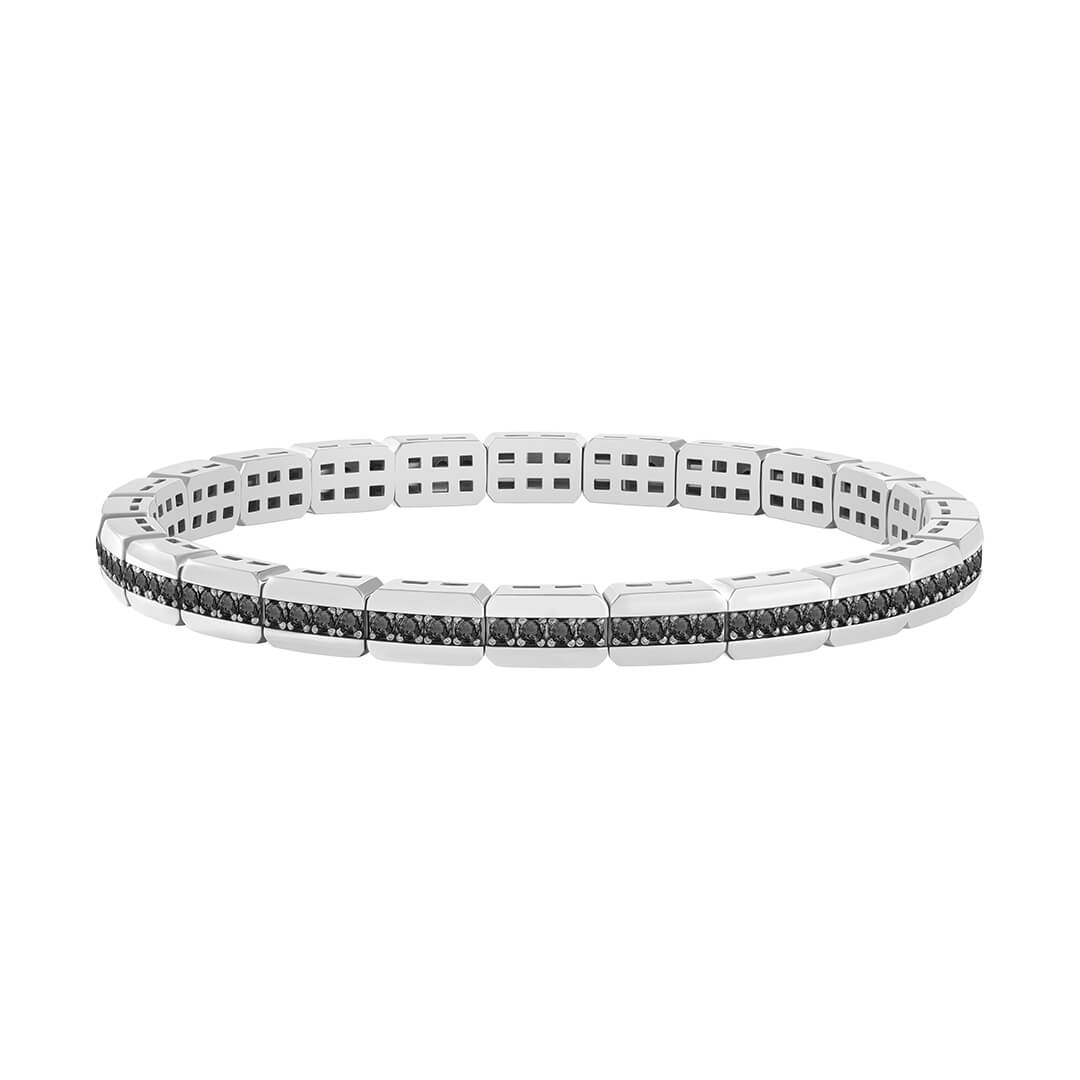Channel Pave Tennis Bracelet in 925 Solid Silver - Pave Black Diamond