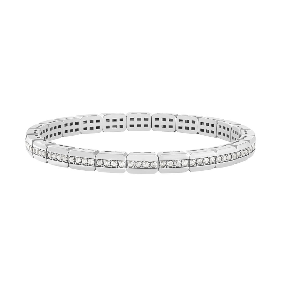 Channel Pave Tennis Bracelet in 925 Solid Silver - Pave Lab-Grown Diamond