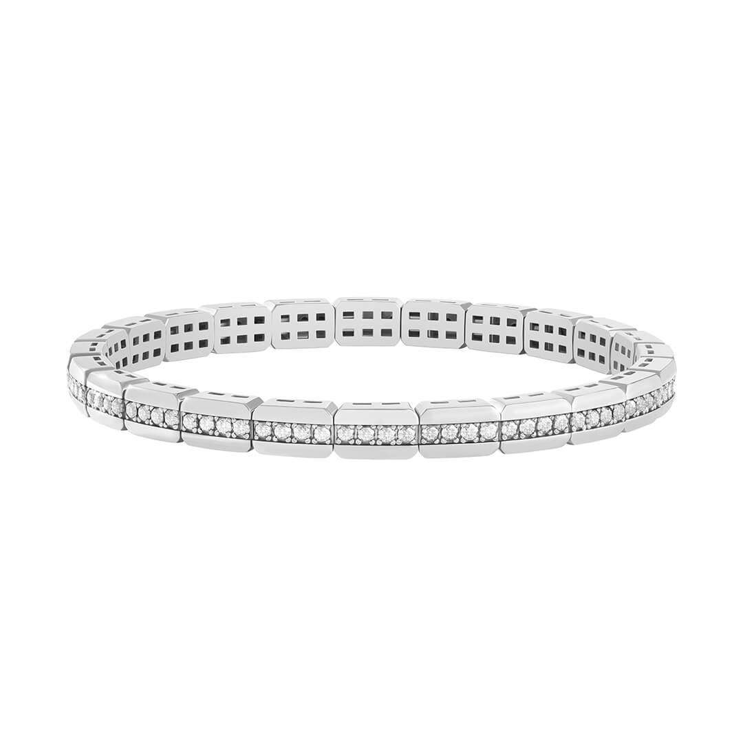 Channel Pave Tennis Bracelet in 925 Solid Silver - Pave Moissanite