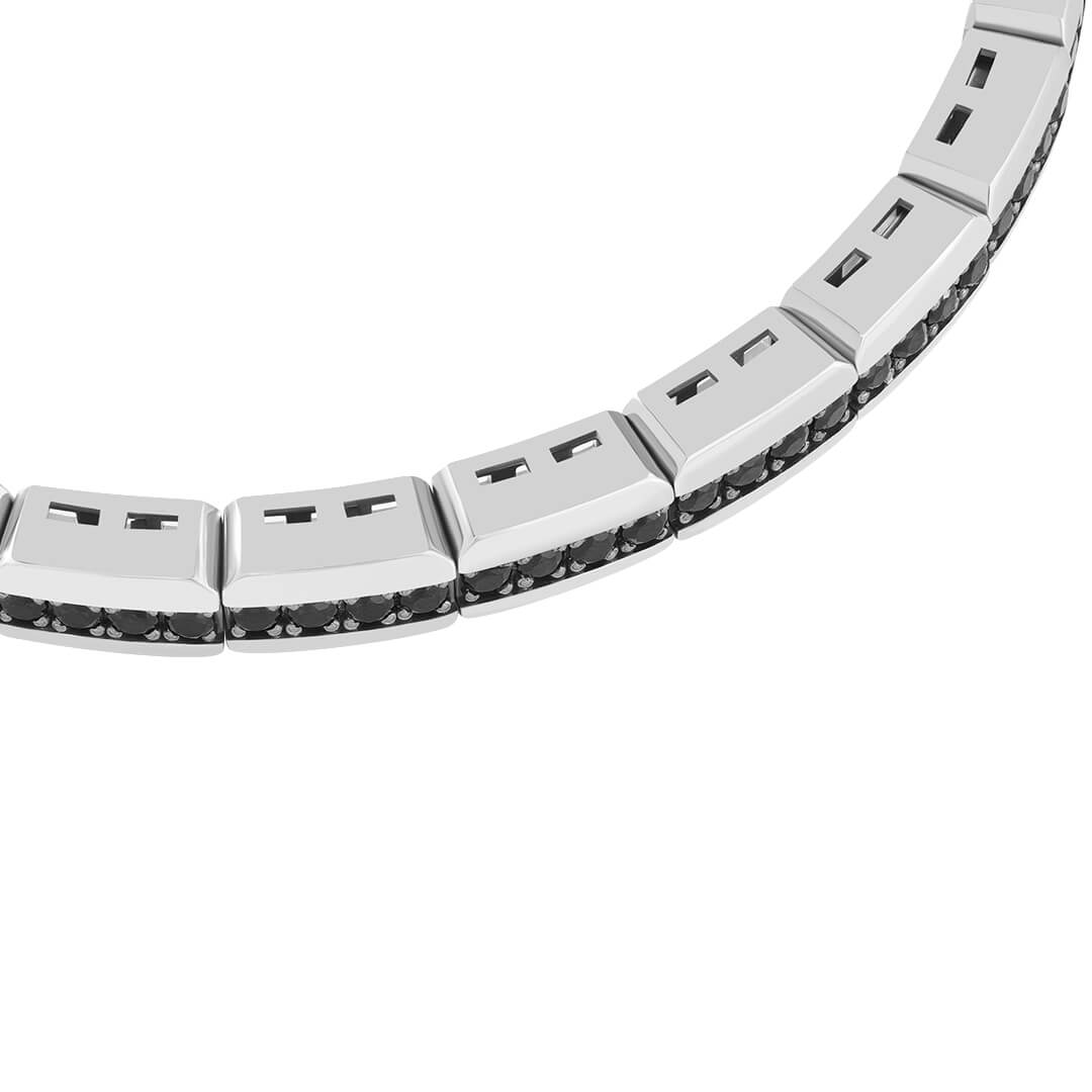 Channel Pave Tennis Bracelet in 925 Solid Silver - Chain Detail