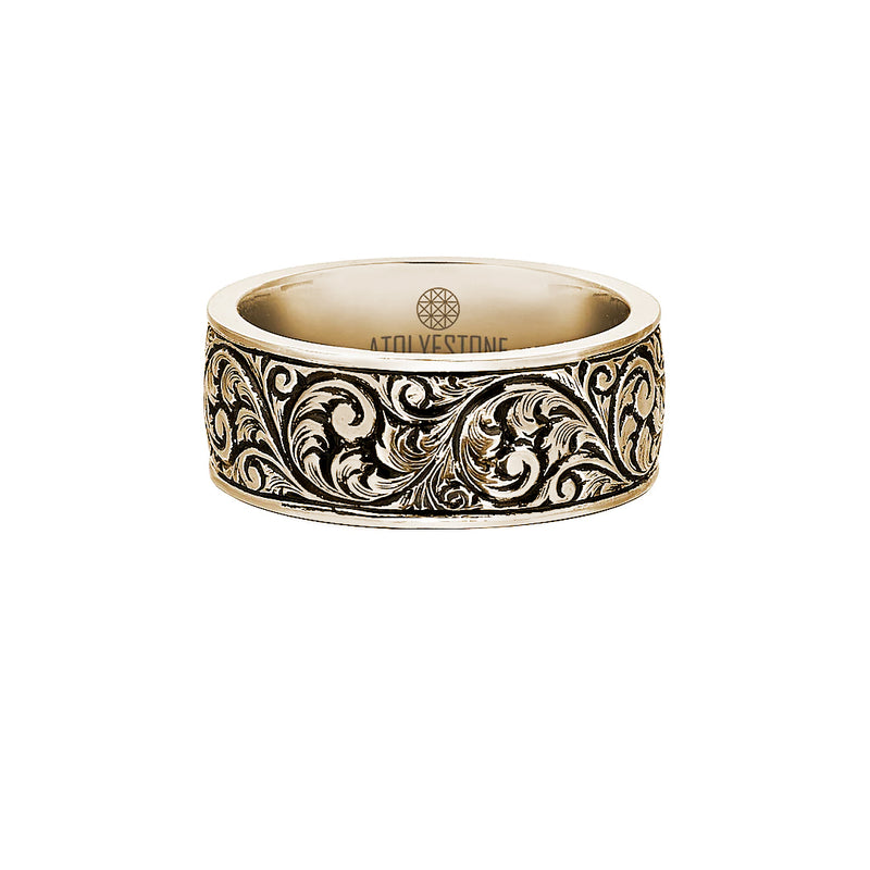 Atolyestone Classic Band Ring in Solid Yellow Gold