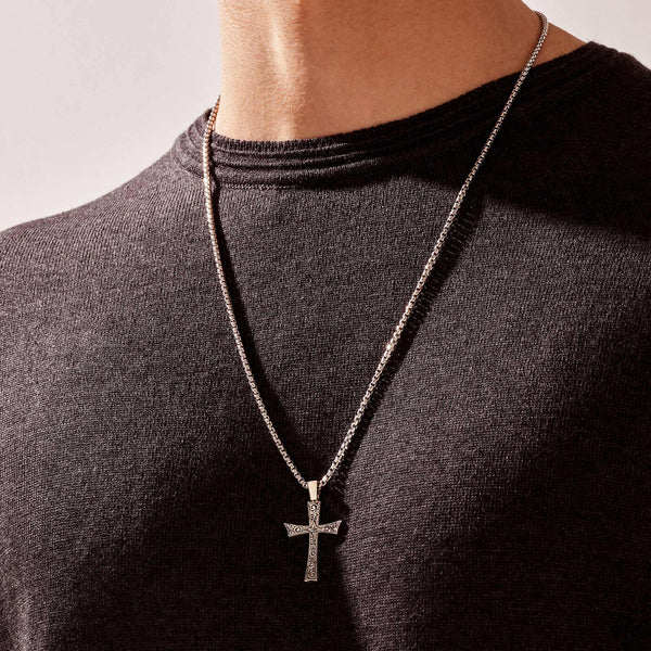 Classic Cross Necklace in Solid 925 Sterling Silver