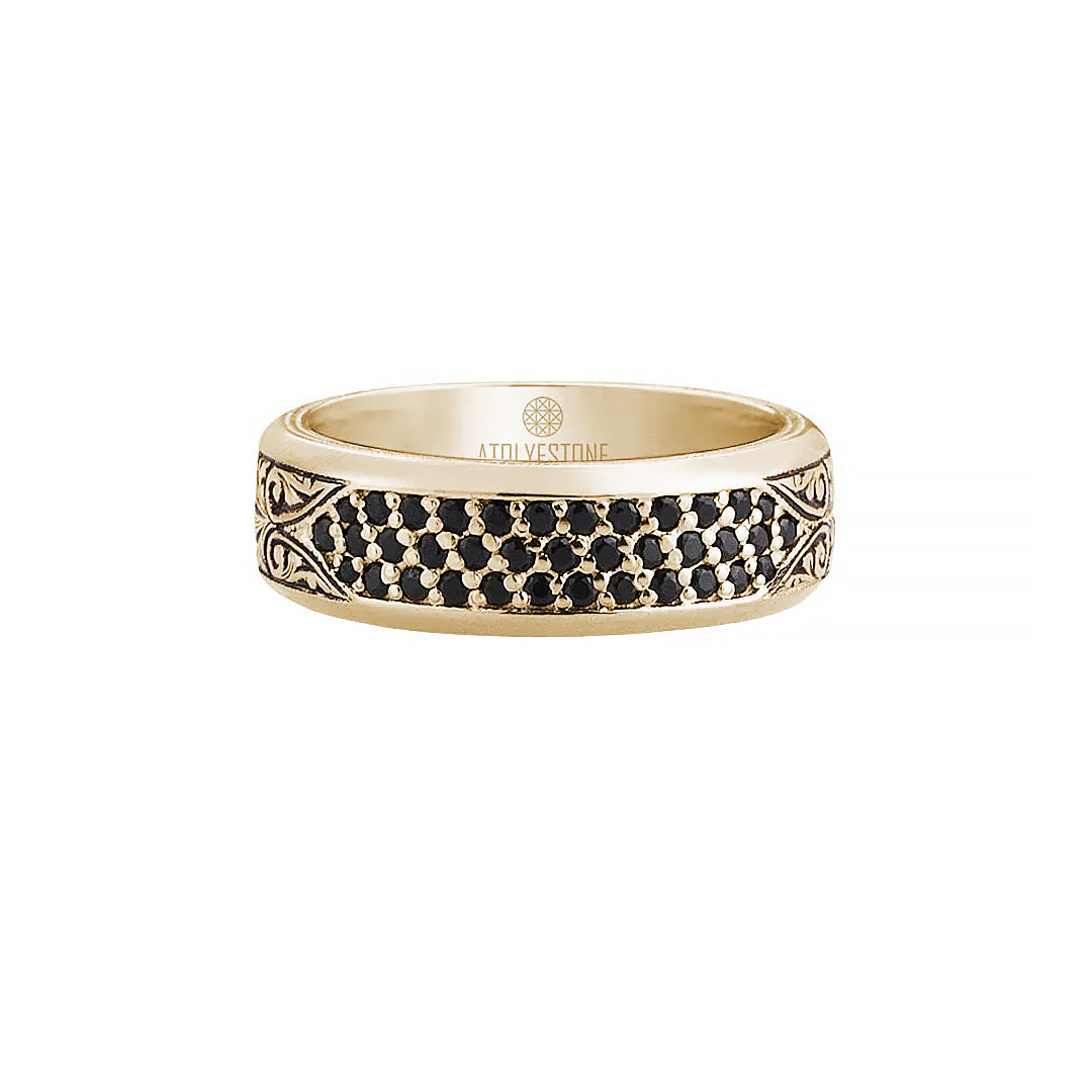 Classic Pave Band Ring in Real Solid Gold