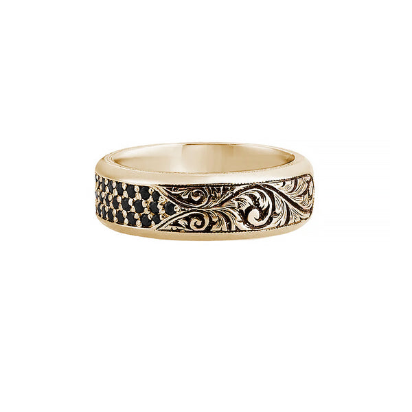 Classic Pave Band Ring - Solid Gold - Yellow Gold - Cubic Zirconia