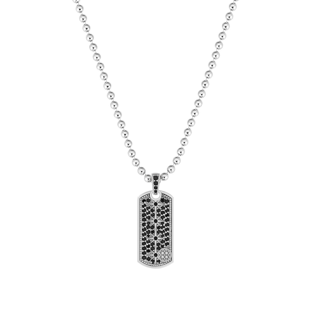 Constellation Tag Pendant in 925 Sterling Silver - Pave Cubic Zirconia