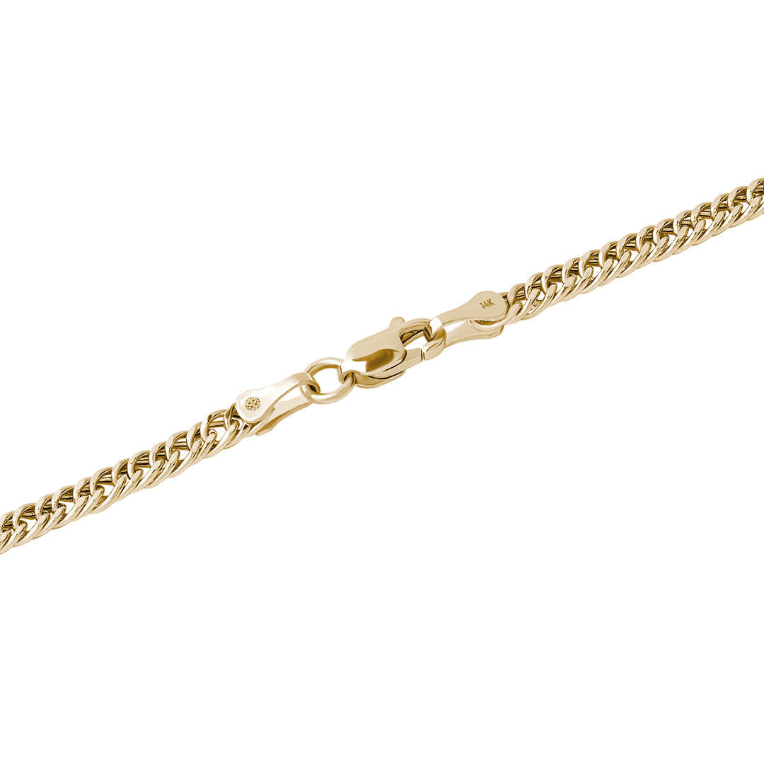 Men's 2.80mm Cuban Links Chain Necklace in 14k Solid Gold